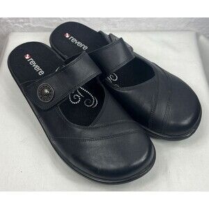Revere Brussels Mule Women's Slip On Shoe Mary Jane Black Size 9 NEW (no box)